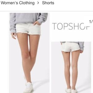 TOPSHOP MOTO DAISY White Ripped Daisy Shorts, size 12